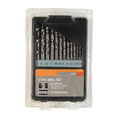 Juego de brocas helicoidales totalmente rectificadas HSS de 13 piezas